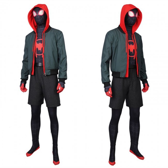 Spider Man Into The Spider Verse Miles Morales Suit Halloween Cosplay ...