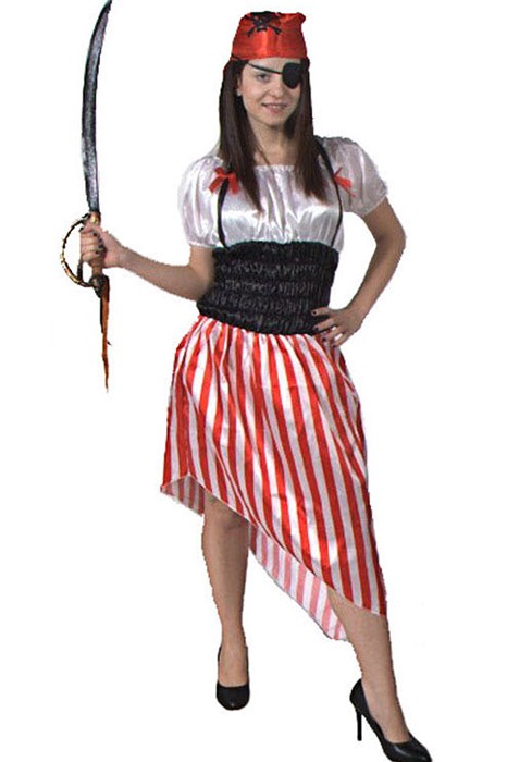 Red Kerchief Female Adult Pirate Of The Caribbean Halloween Costume 3328