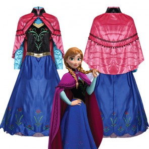 Frozen Anna Queen Dress Halloween Cosplay Costume