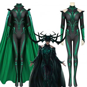 Thor 3 Hela Cosplay Green Jumpsuit Halloween Costume