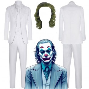 Joker 2 Arthur Fleck White Suit Cosplay Costume