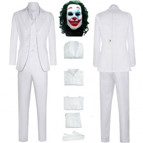 Joker 2 Arthur Fleck White Suit Halloween Cosplay Costume