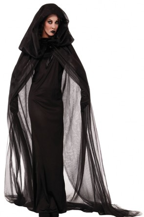 Cool Black Witch Halloween Cosplay  With Black Gloves FHC00285