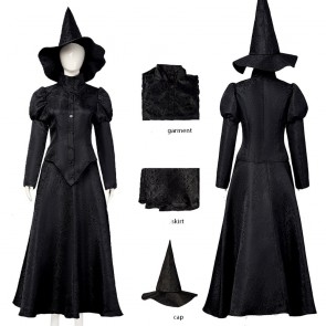 Wicked Part One Elphaba Black Dress Halloween Cosplay Costume
